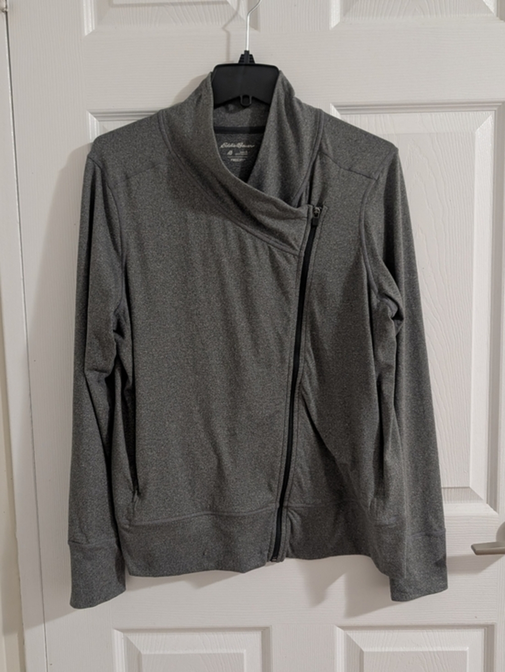 Eddie Bauer Women's FreeDry Athleisure Asymmetrical Zip Jacket Heather Grey - L